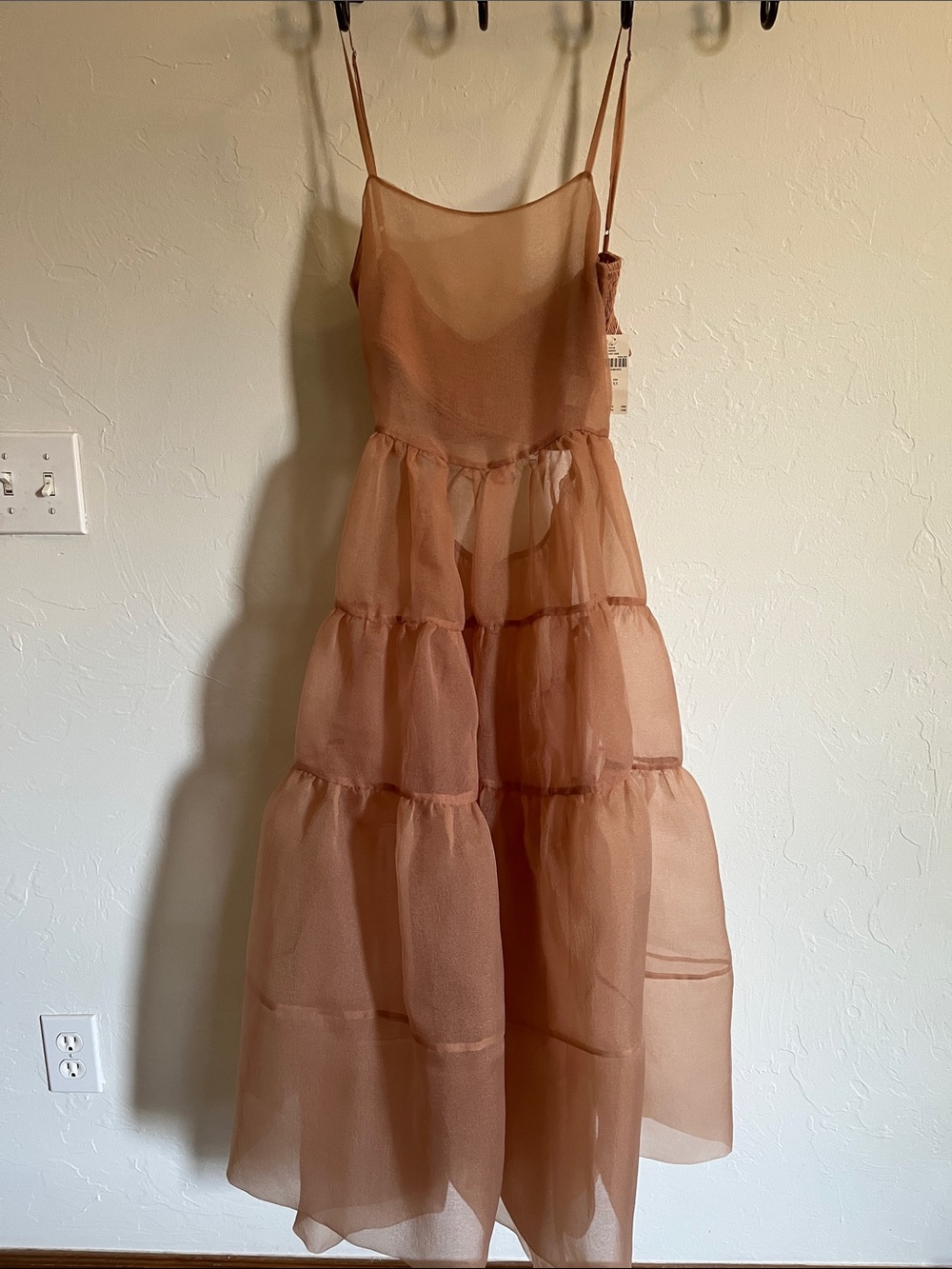 Anthropologie OhSevenDays Tiered Sheer Midi Dress